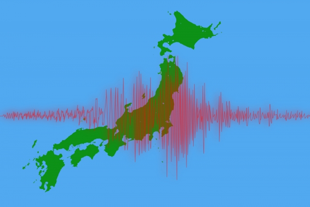 日本列島と地震観測波形